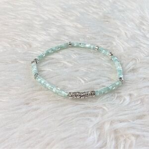 Aqua Shell Bead Bracelet
